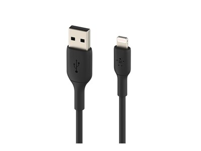 Belkin 12W 480 Mbps USB-A to Lightning M M PVC Cable, Black, 2m, CAA001BT2MBK, 41122503, Cables