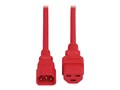 Eaton 15A 250V 14AWG C14 to C21 Heavy-Duty Power Cord, Red, 3ft, P037-003-ARD                  , 41910921, Power Cords