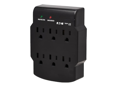 Tripp Lite Datashield Surge Protector Direct Plug-in 540 Joules, (6) Outlets, Black, SK6-0B, 9371908, Surge Suppressors Tripp Lite Datashield Surge Protector Direct Plug-in 540 Joules, (6) Outlets, Black, SK6-0B, 9371908, Surge Suppressors