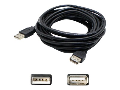 AddOn USB 2.0 (A) Male to Male Cable, Black, 2m, USB3EXTAA2M, 41059537, Cables