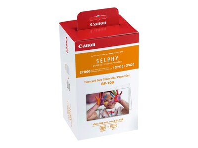 Canon RP-108 Postcard Paper & Ink (108 Sheets), 8568B001, 16733436, Ink Cartridges & Ink Refill Kits - OEM