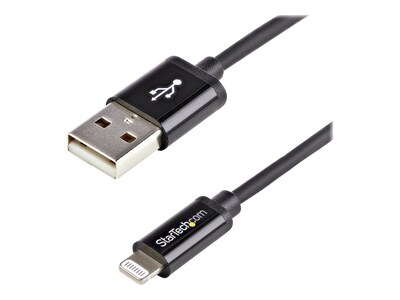 StarTech.com 8-pin Lightning to USB Cable for iPhone iPod iPad, Black, 1m, USBLT1MB, 15998918, Cables