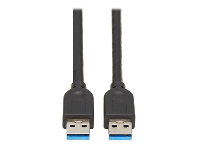 Tripp Lite USB 3.0 SuperSpeed Type A M M Cable for All-in-One Keystone Panel Mount Couplers, Black, 15ft, U325-015, 41426593, Cables