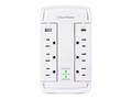 CyberPower 6-Outlet NEMA 5-15R Surge Protector w  USB-A to USB-C ports, White, CSP6WSUC                      , 42095506, Surge Suppressors