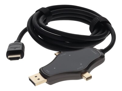 AddOn HDMI 1.4 Male to DisplayPort, Mini-DisplayPort, USB 3.1 (C) Female DCI 4K Adapter, Black, HDMI4KDPMDPC-AA, 38126215, Cables