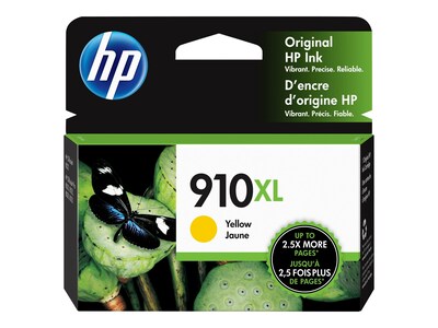 HP 910XL (3YL64AN) High Yield Yellow Original Ink Cartridge, 3YL64AN#140, 36993112, Ink Cartridges & Ink Refill Kits - OEM