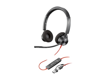 HP Poly Blackwire 3320 Stereo USB-C Headset w USB-C A Adapter, 8X219AA, 41758740, Headsets (w/ microphone) HP Poly Blackwire 3320 Stereo USB-C Headset w USB-C A Adapter, 8X219AA, 41758740, Headsets (w/ microphone)