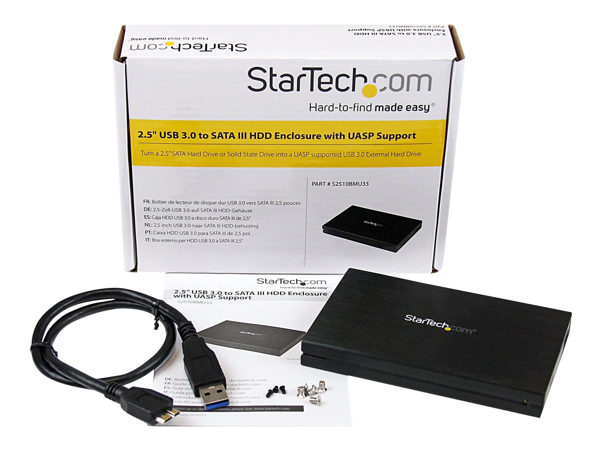 Boîtier Disque-Dur USB 3.0 SATA 2.5 Externe avec Cable Type-C