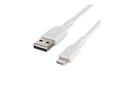 Belkin 12W 480 Mbps USB-A to Lightning M M Nylon Braided Cable, White, 1m, CAA002BT1MWH, 38328175, Cables