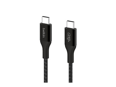 Belkin 240W BootCharge USB-C to USB-C M M Braided Nylon Cable, 480Mbps, Black, 2m, CAB015BT2MBK, 41690775, Cables Belkin 240W BootCharge USB-C to USB-C M M Braided Nylon Cable, 480Mbps, Black, 2m, CAB015BT2MBK, 41690775, Cables