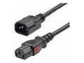 StarTech.com 10A 250V 18AWG IEC 60320 C14 to Locking IEC 60320 C13 PDU Power Cord, Black, 10ft, 87L3-8A00-POWER-CORD, 41740318, Power Cords