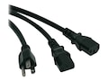 Tripp Lite AC Power Splitter Cable, NEMA 5- 15P 2X IEC-320-C13, 6ft, P006-006-2, 10891610, Power Cords