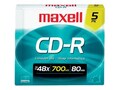 Maxell 48x 700MB 80min. CD-R Media (5-pack Slim Jewel Cases), 648205, 6102788, CD Media
