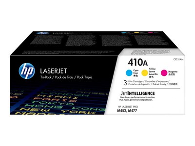 HP 410A (CF251AM) Cyan Magenta Yellow Original LaserJet Toner Cartridges (3-pack), CF251AM, 33683645, Toner and Imaging Components - OEM