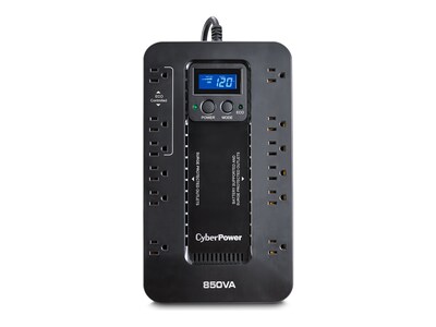 CyberPower Eco LCD Series 850VA 510W Simulated Sine Wave Standby Tower UPS (EC850LCD), EC850LCD, 15905726, Battery Backup/UPS