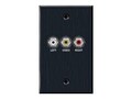 Avteq RCA x3 Pass Thru Wall Plate, WP-3RCA, 18360531, Premise Wiring Equipment