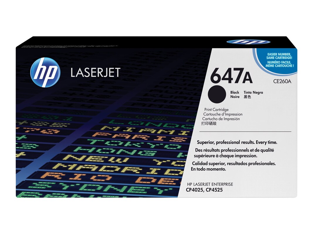 HP 647A, (CE260A) Black Original LaserJet Toner Cartridge HP 647A, (CE260A) Black Original LaserJet Toner Cartridge
