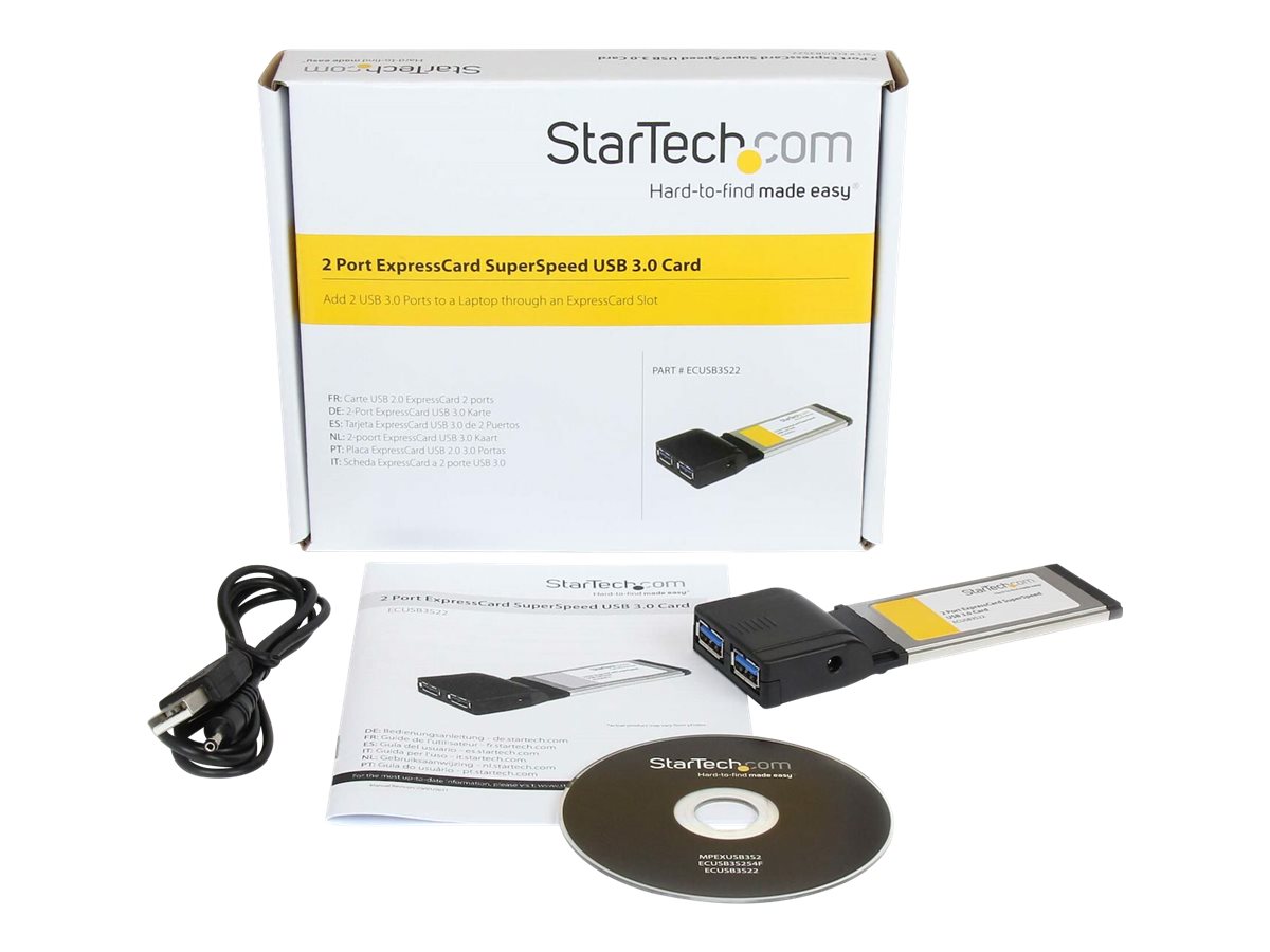 ira Expulsar a Paquete o empaquetar StarTech.com 2-Port ExpressCard SuperSpeed USB 3.0 Card Adapter (ECUSB3S22)