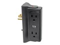 Tripp Lite Protect It! Surge (4) Outlet (2 Transformers) Direct Plug-in 670 Joules, Black, TLP4BK, 7895353, Surge Suppressors