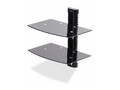 StarTech.com Dual Floating Wall-Mounted AV Adjustable Height Tempered Glass Shelves - Black, 2B-WALL-MOUNT-SHELF           , 41839374, Mounting Hardware - Miscellaneous