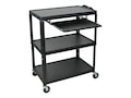 Luxor Extra Large Adjustable Height Steel Cart - Pullout, AVJ42XLKB, 33836841, Computer Carts Luxor Extra Large Adjustable Height Steel Cart - Pullout, AVJ42XLKB, 33836841, Computer Carts