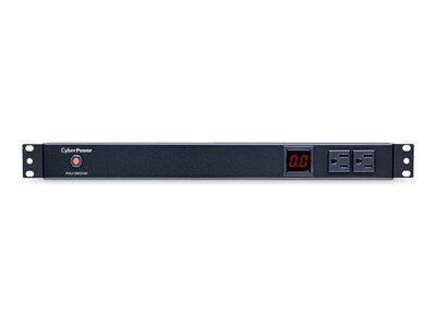 CyberPower Metered PDU 120V 15A 1U RM 5-15P Input 15ft Cord (10) 5-15R Outlets, RoHS, PDU15M2F8R, 11263851, Power Distribution Units