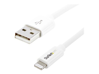 StarTech.com Apple 8-pin Lightning to USB Cable, White, 1M (3ft), USBLT1MW, 15800916, Cables