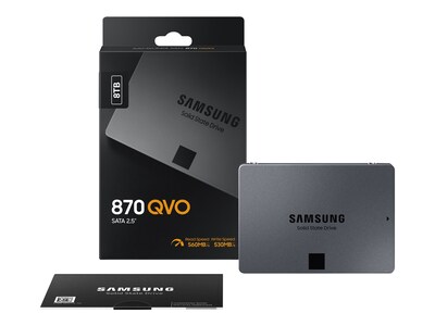 Samsung 8TB 870 QVO SATA 6Gb s 2.5 Internal Solid State Drive, MZ-77Q8T0B/AM, 41115271, Solid State Drives - Internal Samsung 8TB 870 QVO SATA 6Gb s 2.5 Internal Solid State Drive, MZ-77Q8T0B/AM, 41115271, Solid State Drives - Internal