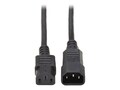 Tripp Lite AC Power Extender Cord IEC-320 C14 to IEC-320 C13 100-250V 13A 16AWG SJT Black 3ft, P004-003-13A, 16275818, Power Cords