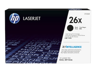 HP 26X (CF226X) High Yield Black Original LaserJet Toner Cartridge w JetIntelligence, CF226X, 30682532, Toner and Imaging Components - OEM HP 26X (CF226X) High Yield Black Original LaserJet Toner Cartridge w JetIntelligence, CF226X, 30682532, Toner and Imaging Components - OEM