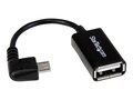 StarTech.com Right Angle Micro USB to USB M F OTG Host Adapter Cable, 5, UUSBOTGRA, 17284126, Adapters & Port Converters