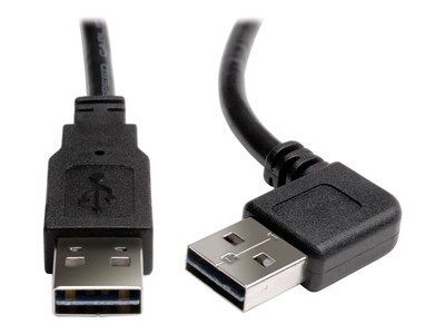 Tripp Lite Universal Reversible USB 2.0 Right Angle A-Male to A-Male Cable, 6ft, UR020-006-RA, 16176094, Cables