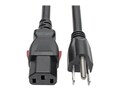 Tripp Lite Computer Power Cord, NEMA 5-15P to Locking C13 - Heavy-Duty, 15A, 125V, 14 AWG, 6 ft, Black, P007-L06, 36206377, Power Cords