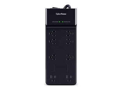 CyberPower 8-Outlet NEMA 5-15R Surge Suppressor w Right Angle 5-15P 6ft Cord, Black, CSB806R1 , 42095505, Surge Suppressors CyberPower 8-Outlet NEMA 5-15R Surge Suppressor w Right Angle 5-15P 6ft Cord, Black, CSB806R1 , 42095505, Surge Suppressors