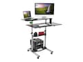 Mount-It! Height Adjustable Rolling Stand up Desk, Gray, MI-7970, 41638667, Furniture - Miscellaneous