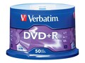 Verbatim 16x 4.7GB Branded DVD+R Media (50-pack Spindle), 95037, 5794137, DVD Media