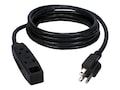 QVS AC Power Extension Cord Male to Female 3-Outlet 3-Prong 15ft, PC3PX-15, 15741303, Power Cords