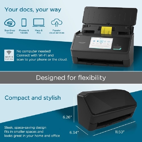 Ricoh ScanSnap iX2500 Touchscreen Scanner - Black (PA03860-B005 ) Ricoh ScanSnap iX2500 Touchscreen Scanner - Black (PA03860-B005 )