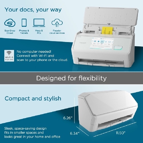 Ricoh ScanSnap iX2500 Touchscreen Scanner - White (PA03860-B105 )