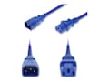 AddOn C14 Male to C13 Female Standard Commercial 18 AWG 250V at 10A PVC SJT Power Cable, Blue, 10ft, ADD-C142C13C18G10FBE, 41980711, Power Cords AddOn C14 Male to C13 Female Standard Commercial 18 AWG 250V at 10A PVC SJT Power Cable, Blue, 10ft, ADD-C142C13C18G10FBE, 41980711, Power Cords