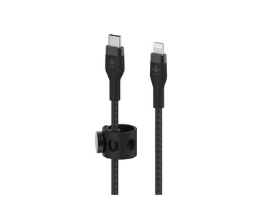 Belkin 20W 480 Mbps USB-C to Lightning M M Silicone Braided Cable, Black, 2m, CAA011BT2MBK, 41341905, Cables