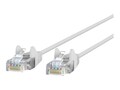Belkin CAT6 28AWG UTP RJ-45 M M Slim Snagless Molded Ethernet Patch Cable, White, 2ft, CE001B02-WHT-S, 41061357, Cables