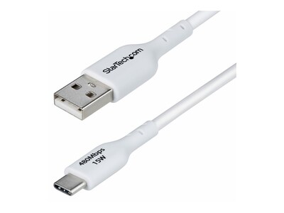 StarTech.com 3A USB-A to USB-C Charge & Sync Cable, White, 6ft, USB2AC6FWHE                   , 41877333, Cables