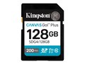 Kingston 128GB Canvas Go Plus Gen4 UHS-I U3 V30 SDXC Card, Class 10, SDG4/128GB                    , 41967633, Memory - Flash