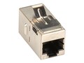 Black Box CAT5e Keystone Coupler, Straight-Pinned, Shielded, Silver, FM593, 32874722, Premise Wiring Equipment