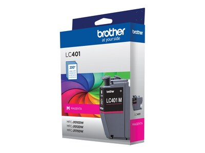 Brother LC401 Magenta Ink Cartridge, LC401MS, 41587433, Ink Cartridges & Ink Refill Kits - OEM