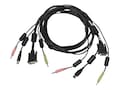 Apex PC Solutions KVM Cable for USB Keyboard and Mouse with DVI-I Video with Audio, 6ft, CBL0118, 24864487, Cables