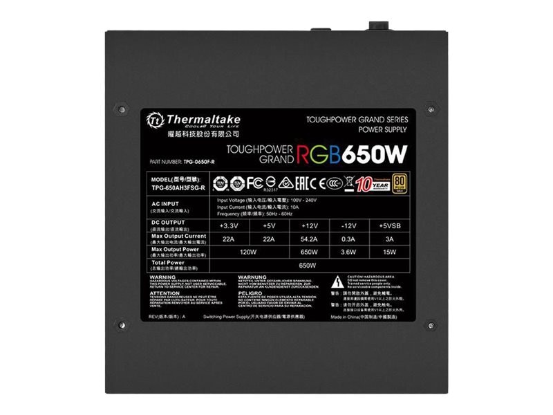 Thermaltake Toughpower Grand RGB Gold 650W (PS-TPG-0650FPCGUS-R)