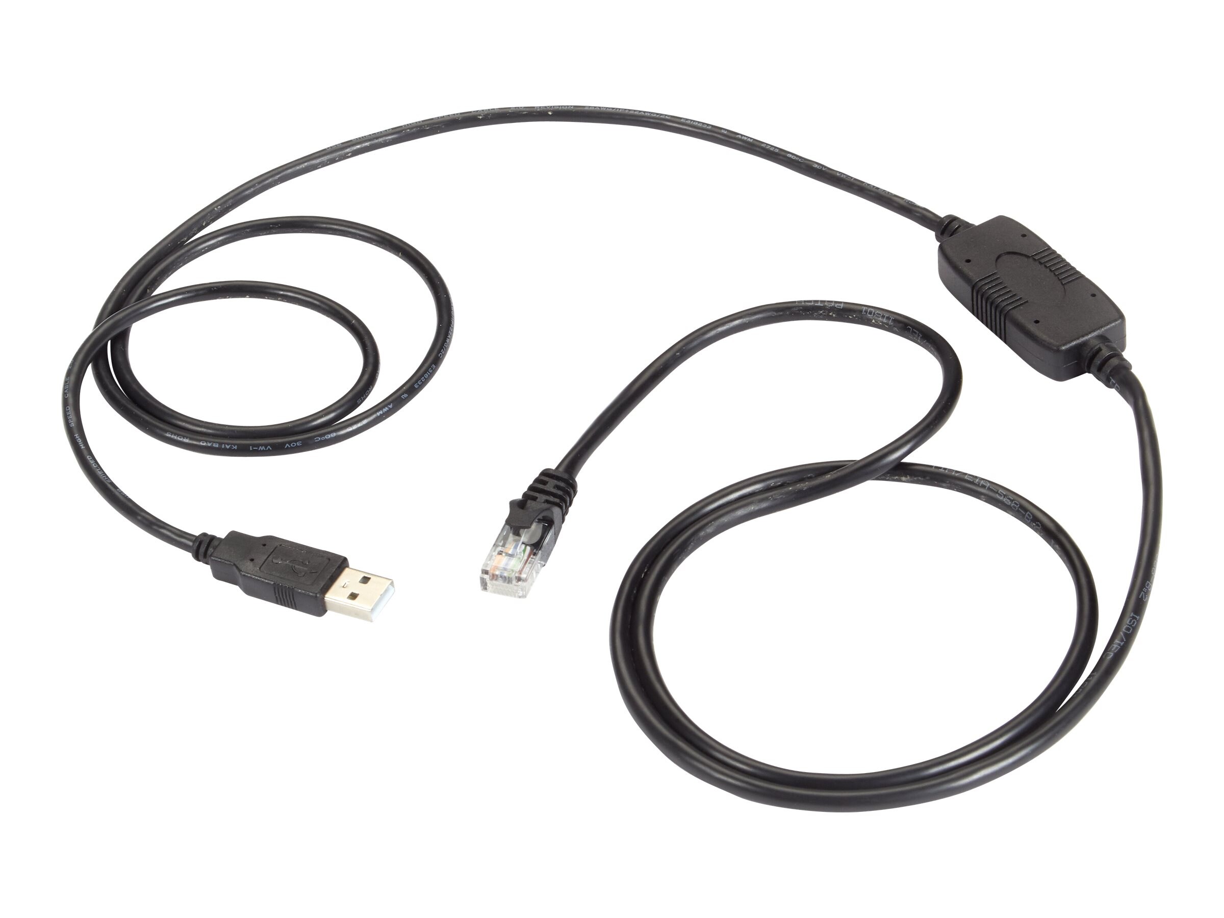 Black Box USBA to RJ45 Serial Adapter Cable, 6ft (IC1101A)