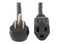 Tripp Lite 13A Power Extension Cord, 5-15R to Right-Angle 5-15P, Black, 1ft, P024-001-13A15D, 37634453, Power Cords